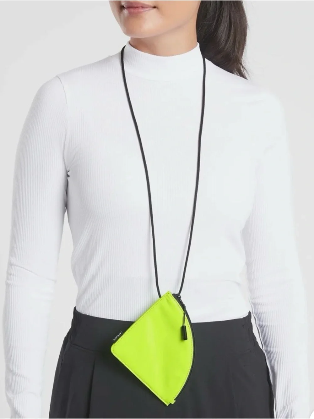 Athleta Neon Lime Triangle Face mask pouch , like new